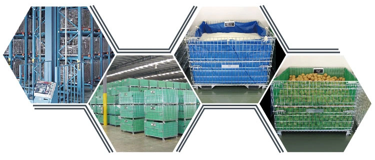 Cargo Transport Storage Forklift Safety Galvanized Folding Wire Cages