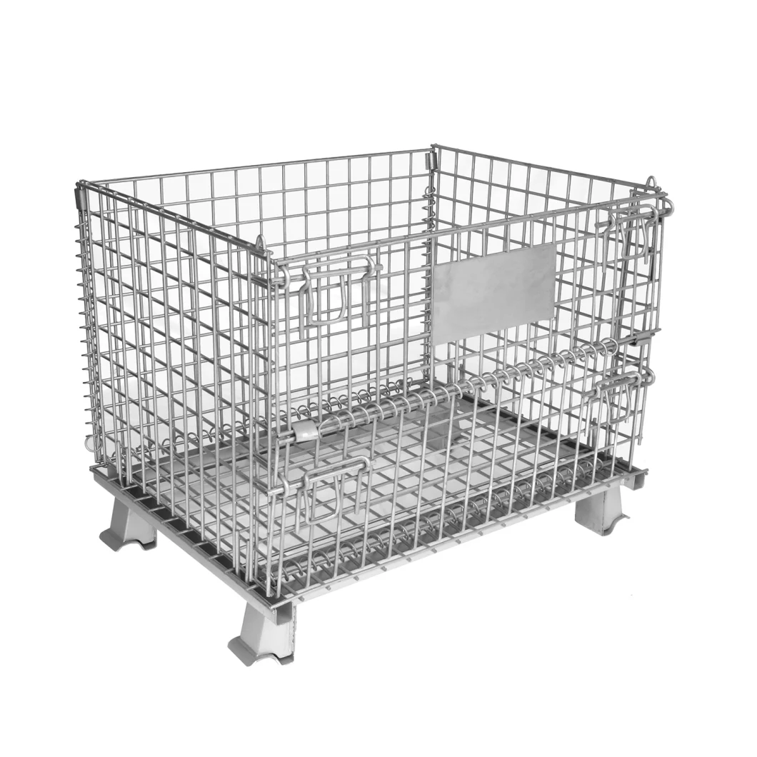 Foldable Wire Mesh Steel Warehouse Metal Roll Storage Container Cage for Warehouse Storage