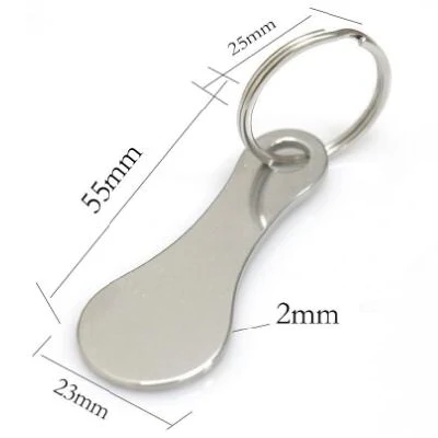 Customized Stainless Steel Key Chain Accessories Listed Supermarket Cart Loss-Proof Label Keychain Cards Label